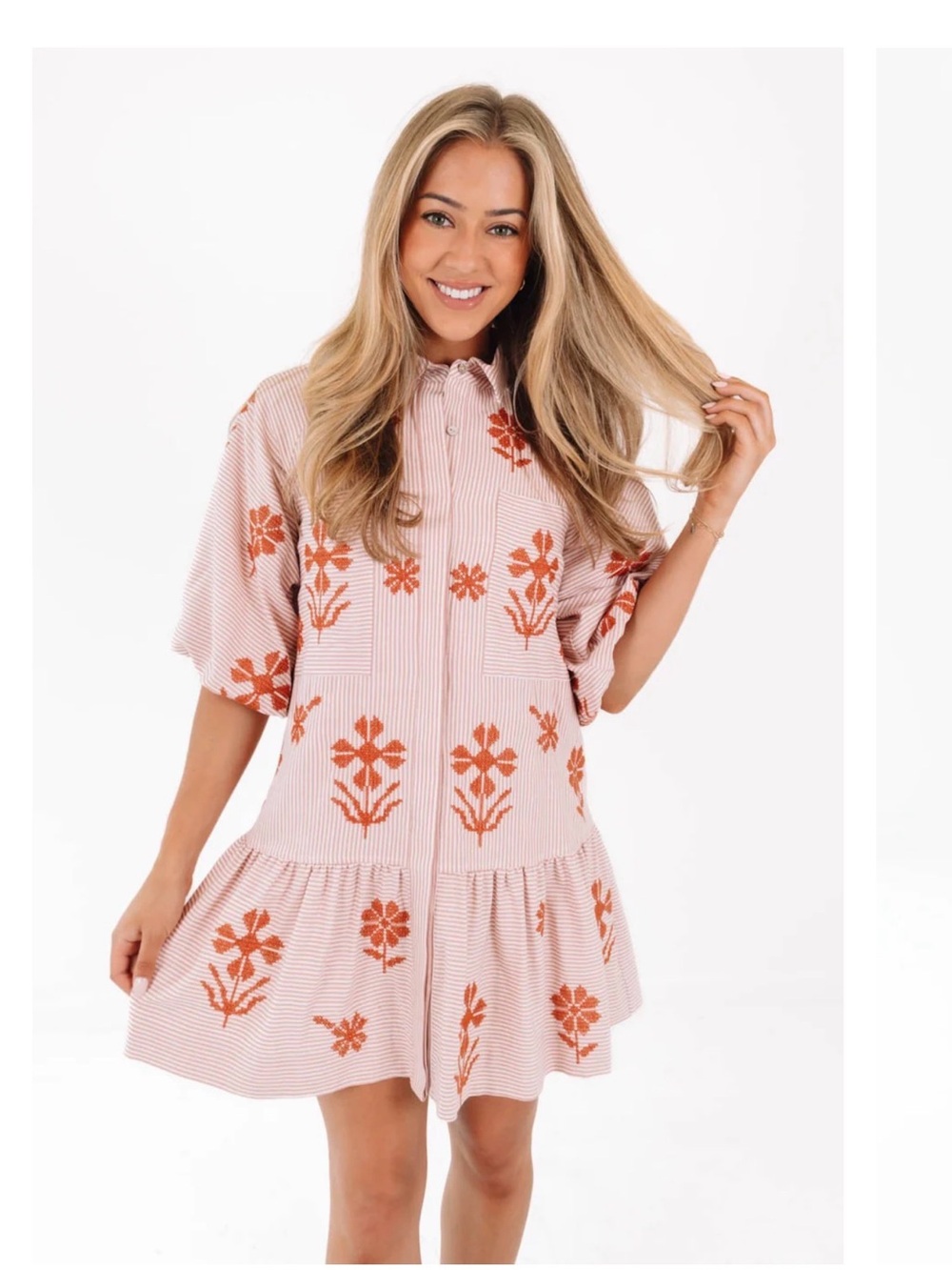 Burnt Orange and White J Marie Women’s Dress